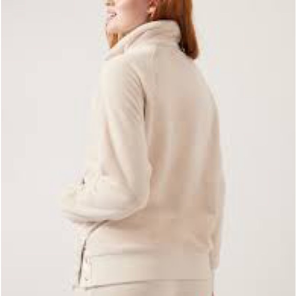Athleta Recover cozy snap front sweatshirt. Chantilly cream New with tags. - Picture 2 of 4
